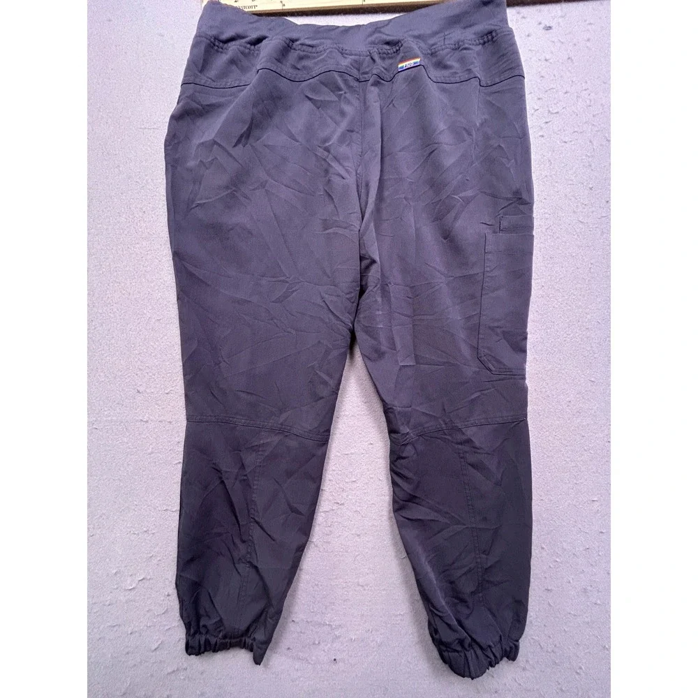 FIGS Jogger Scrub Pants Polyester Rayon Spandex Graphite Gray L/P Womens